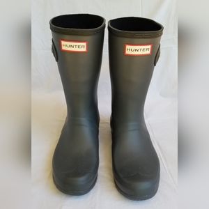 Hunter Tour Foldable Short Black Rain Boots